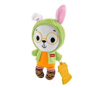 Fisher-Price - Coniglietto Coccole e Suoni, soffice Peluche a Tema Amici della Foresta con dentaruolo a Forma di Lanterna, Outfit da Campeggio e Suoni sensoriali, 6+ Mesi, JLB87