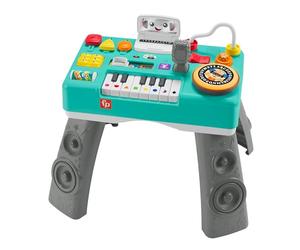 Fisher-Price Consolle per DJ Gioca e Impara, tavolino con Tastiera Musicale, luci, Suoni e canzoncine, Edizione: Inglese, UK; Italiano; Portoghese; Espagnolo, Castilian, HRB60