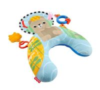 Fisher-Price - Cuscino Orsetto Dolce Relax, Supporto per Neonati a Tema Foresta con dentaruolo e sonaglino Inclusi, attività sensoriali per Il Gioco sul pancino, 0+ Mesi, JHB44