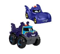 Fisher-Price DC Batwheels - Set da 2 macchinine luminose in scala 1:55, include Bam la Batmobile e Buff il Bat-Furgoncino, veicoli a pile con effetti luminosi, giocattolo per bambini, 3+ anni, HML25