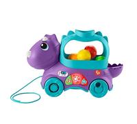 Fisher-Price - Dino Impara e Cammina, dinosauro giocattolo da trainare con palli