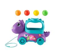 Fisher-Price Dino Impara e Cammina, dinosauro giocattolo da trainare con palline saltellanti e contenuti Smart Stages, giocattolo per bambini 12 - 36 Mesi, Edizione: UK-Inglese, HNR50