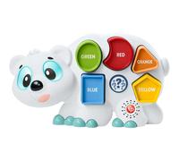 Fisher-price - parlamici fabietto orsetto forme e colori, versione italiana, giocattolo interattivo musicale e puzzle con luci e movimenti per l'apprendimento, 18+ mesi, hrb80