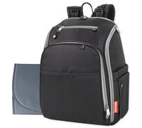 Fisher-Price Fastfinder - Set di 3 borse per pannolini, zaino per mamme e papà, con fasciatoio e tasca per salviette, nero/grigio, Large, moderno