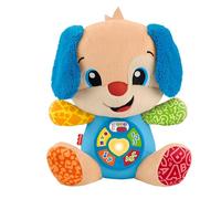 Fisher-Price giocattolo per l'apprendimento dei neonati, Ridi e Impara peluche musicale Cagnolino Smart Stages, per neonati 6+ mesi, Multilingue: Italiano, Spagnolo, Portoghese, Inglese, JFD26