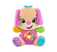 Fisher-Price Giocattolo per l'apprendimento dei neonati Ridi e Impara peluche musicale Sis Smart Stages rosa; per bambini dai 6 mesi in su, multilingue: Italiano, Spagnolo, Portoghese, Inglese, JFD35