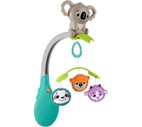 fisher-price - 3-in-1 soothe & play mobile da utilizzare su culle e passeggini con giocattolo da portare con sé per bambini dalla nascita in su, 0+ mesi