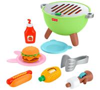 Fisher-Price - Barbecue Amici della Foresta, Set con 14 Accessori a Tema Campeggio e Cucina, Utensili e Cibo Giocattolo per sviluppare Le capacità di condivisione, 2+ Anni, JLB82