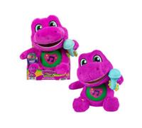 Fisher-price il mondo di barney - barney canterino, peluche alto 25+ cm con suoni e morbido tessuto, riproduce 10 frasi e 5 canzoni