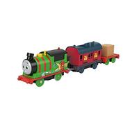 Fisher-Price, Il Trenino Thomas , Percy locomotiva motorizzata con funzionamento a pile, trenino per consegna postale, giocattolo per bambini, 3+ anni, HMK04