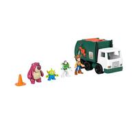 Fisher-Price Imaginext Disney e Pixar Toy Story Camion dei rifiuti con Buzz Lightyear da 7,5 cm, action figure Woody e Lotso, amico alieno e veicolo giocattolo,JLC41