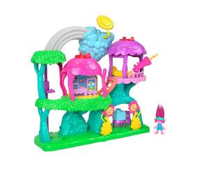 Fisher-Price Imaginext Dreamworks Trolls - Casa sull'Albero Arcobaleno, playset musicale con luci e suoni, Poppy e 7 accessori inclusi, giocattolo per bambini, 3+ anni, HML49