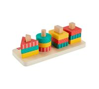 Fisher-Price - Impilatore di forme in legno, 12 forme da impilare e una base, gi