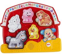 Fisher-Price Laugh & Learn Farm Animal Puzzle, electronic shape sorting toy with