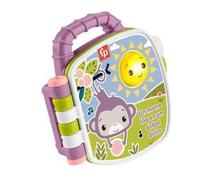 Fisher-Price Libro delle canzoncine Scimmietta Viola, Spagnolo Castigliano | Canzoni e suoni, luci, maniglia per il trasporto, neonati dai 6 mesi, JFN09