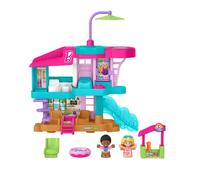 Fisher-Price Little People Barbie - Casa al Mare, set a tema Barbie con 3 piani di gioco e 2 personaggi, 3 accessori e mobili inclusi, giocattolo per bambini, 1+ anni, JCW71