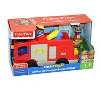 Fisher-Price Little People - Camion dei Pompieri, Playset Veicolo con Luci, Canzoncine e Frasi, Include Due Personaggi, Una Scala Ed Elementi Girevoli, Giocattolo per Bambini, 1+ Anni, Fpv32