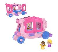 Fisher-Price Little People Disney Princess - Carrozza Musicale, set trainabile 2 in 1 con luci e suoni, personaggi di Belle e Rapunzel inclusi, giocattolo per bambini, 1+ anni, JCW72