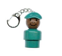 Fisher Price Little People Figur Vintage Retro Portachiavi Conducente Blu