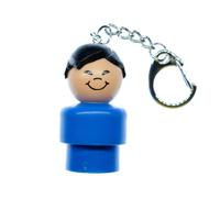 Fisher Price Little People Figura Portachiavi 80er Retrò Uomo Nero Blu