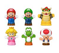 Fisher-Price Little People - My Mario, set con 6 personaggi dal mondo di Super Mario, include Mario, Luigi, Principessa Peach, Toad, Yoshi e Bowser, giocattolo per bambini, 1+ anni, JHG63