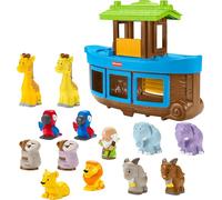 Fisher-Price Little People - Set da gioco per bambini con 12 animali e figura di Noè, regalo per battesimo per bambini da 1 anni in su (esclusiva Amazon), Piccolo, HNG03