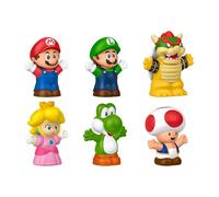 Fisher-Price Little People - My Mario, set con 6 personaggi dal mondo di Super Mario, include Mario, Luigi, Principessa Peach, Toad, Yoshi e Bowser, giocattolo per bambini, 1+ anni, JHG63
