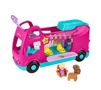 Fisher-Price Little People Barbie - Piccolo Camper dei Sogni di Barbie, playset Veicolo Mobile con luci e Suoni, Sedia, Tavolo da Campeggio e 2 Personaggi Inclusi, 1+ Anni, HYR85