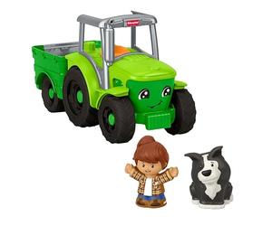 Fisher-Price Little People - Trattore, Set con Veicolo agricolo Musicale e 2 Personaggi del Contadino e del Cane Inclusi, Giocattolo per Bambini, 1+ Anni, JGX12