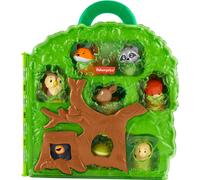 Fisher-Price Little People - Valigetta Gli Amici del Bosco, Set con 8 Animali a Tema Bosco in Una Valigetta Portatile a Forma di Albero, Giocattolo per Bambini, 1+ Anni, HWB29