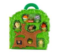 Fisher-Price Little People - Valigetta Gli Amici del Bosco, Set con 8 Animali a Tema Bosco in Una Valigetta Portatile a Forma di Albero, Giocattolo per Bambini, 1+ Anni, HWB29