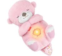 Fisher-Price – Peluche sensoriale Lontra Rosa Soffice Relax JLJ33, luci calmanti e melodie (0+ mesi)