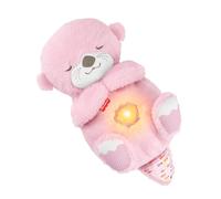 Fisher-Price - Lontra Rosa Soffice Relax, peluche sensoriale portatile con movimento respiratorio e luci calmanti, melodie per il sonno del neonato, giocattolo per bambini, 0+ mesi, JLJ33