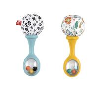 Fisher-Price - Maracas, set di 2 maracas sonaglino con motivi ad alto contrasto e suoni divertenti per un gioco sensoriale e coinvolgente, giocattolo per bambini, 3+ mesi, HMF34