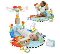 Fisher-Price - Palestrina Scalcia e Dondola 3-in-1, palestrina sensoriale con movimento oscillatorio azionato dal neonato, con accessori e 5 aree di gioco, 0+ mesi, JMT98