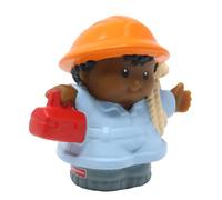 Fisher-Price Parte di ricambio per Little People Lift 'n Load Trucks Construction Builder Playset B0135 - Figura afroamericana di ricambio Michael Trasporto Toolbox e corda - Cappello rigido