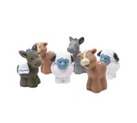 Fisher-Price Parti di ricambio per set da gioco da collezione J2404 per piccoli personaggi di Natale, Natività o fattoria, confezione di sei personaggi di animali, 2 pecore bianche, 2 mucche marroni e