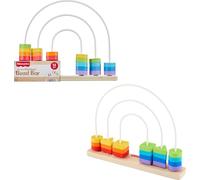 Fisher Price Wooden Rainbow Bead Bar Educational Toy Multicolor
