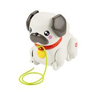 Fisher-Price Pets - Carlino Cammina con Me, cucciolo trainabile con guinzaglio e suoni, incoraggia a camminare e abbaia con il movimento, giocatolo per bambini, 12+ mesi, HTW94