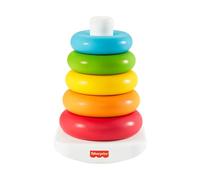 Fisher-Price - Piramide 5 Anelli, giocattolo classico per neonati con anelli impilabili, realizzato in materiali vegetali, giocattolo per bambini, 6+ mesi, HPY92