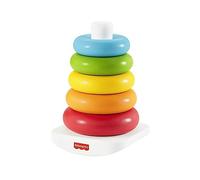 Fisher-Price - Piramide 5 Anelli, gioco con base oscillante al tocco e 5 anelli colorati impilabili, realizzato con materiali vegetali, giocattolo per bambini, 6+ mesi, GRF09