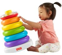 Fisher-Price Piramide Gigante Giocattolo per Bambini | Base basculante e 6 anelli, alta oltre 36 cm, gioco impilabile, abilità motorie di base e complesse, da 1 anno, GJW15