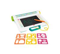 Fisher-price - postazione impara e scarabocchia, tablet per scrivere e disegnare con schermo lcd e 6 stencil incluso