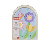 Fisher-Price - Puzzle di Fiori in Legno, 37 Blocchi impilabili sagomati e certificati FSC e Vassoio con Linee Guida, per Lo Sviluppo delle capacità motorie, Giocattolo per Bambini, 3+ Anni, HXT97