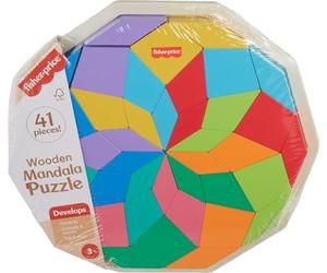 Fisher-Price - Puzzle Mandala in Legno, 40 Pezzi Colorati con Disegni Geometrici e certificati FSC, Gioco Creativo per Lo Sviluppo delle capacità motorie, Giocattolo per Bambini, 3+ Anni, HXT94