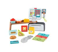 Fisher-Price - Registratore di Cassa, set per l'apprendimento con oltre 150 canzoni, suoni e frasi, 20 accessori inclusi, versione italiano +ES+IN+PT, giocattolo per bambini, 2+ anni, JGX00