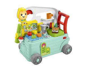 Fisher-Price - Ridi e Impara Camper 3-in-1, Giocattolo a Spinta per Primi Passi e Centro attività Musicale, Giocattolo per Bambini 9-36 Mesi, HCK51