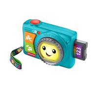 Fisher-Price - Fotocamera Luminosa Ridi & Impara, con 3 Pulsanti per Lo Scatto, per Ascoltare i Numeri e per 20 Canzoni, luci e Frasi, Versione Italiano +UK+FR+DE, 6+ Mesi, JNV95