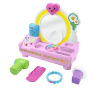 Fisher-Price Ridi e Impara Specchio Interattivo, Multilingue | Inglese, francese, tedesco, italiano, olandese, 4 accessori, giocattolo musicale educativo, da 1 anno, JNV91