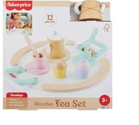 Fisher-Price - Servizio da Tè in Legno, set giocattolo con teiera, tazze e piattini, 12 accessori in legno inclusi, giocattolo per bambini, 3+ anni, HXT82